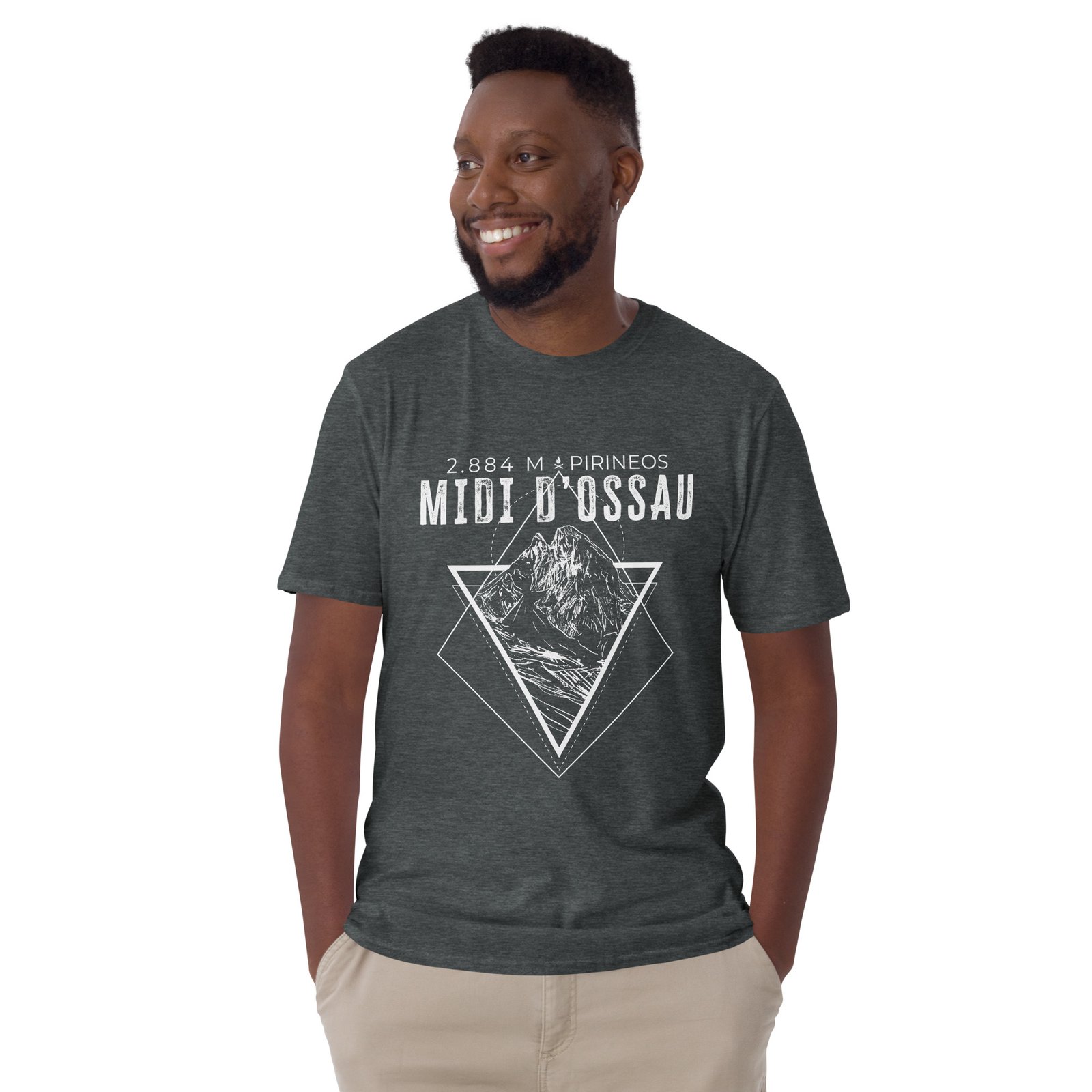 Camiseta gris oscuro hombre, Midi d'Ossau, montaña, senderismo.