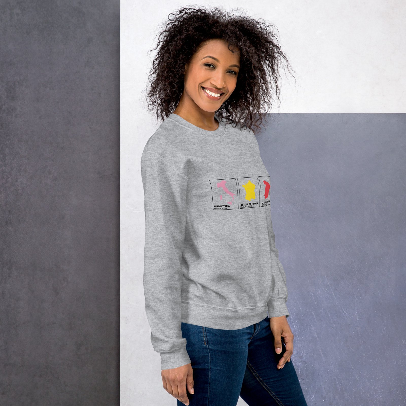 Sudadera gris claro mujer con diseño de las grandes vueltas.