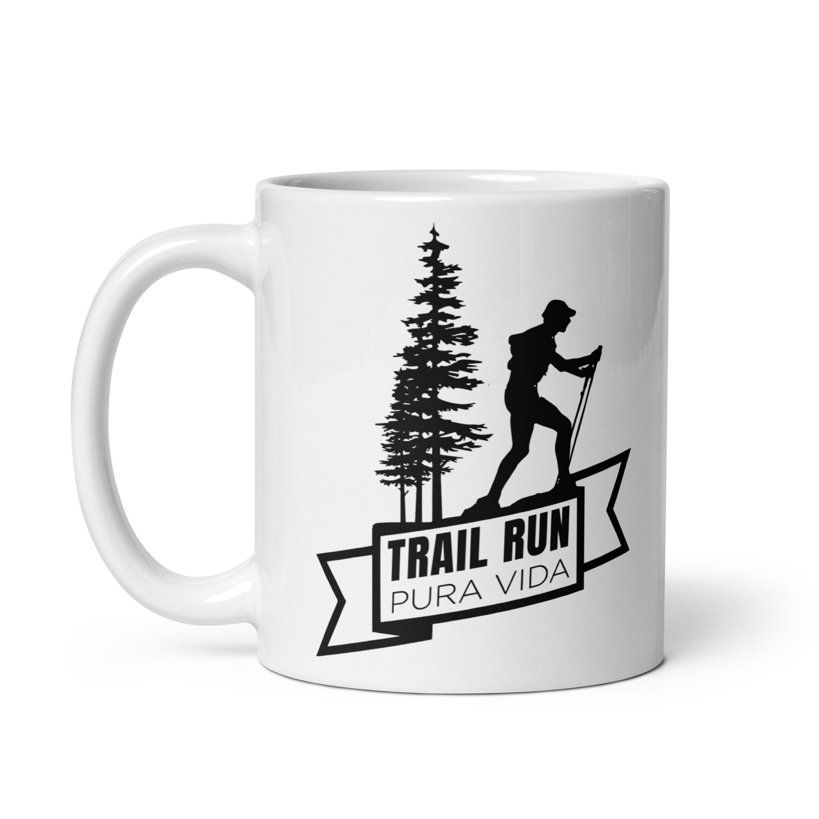 Taza de cerámica con diseño TRAIL RUN, PURA VIDA vista izquierda