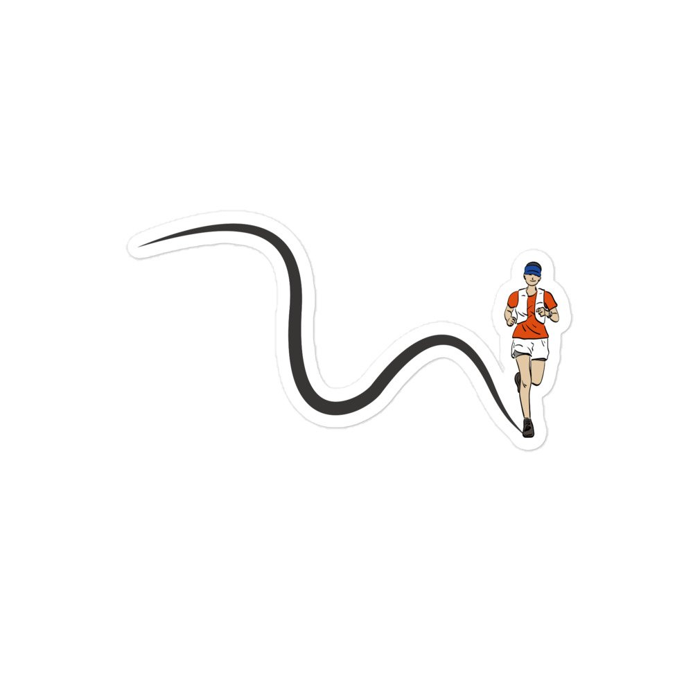 Pegatina TRAILRUNNER con corredor de trail running sobre fondo blanco.