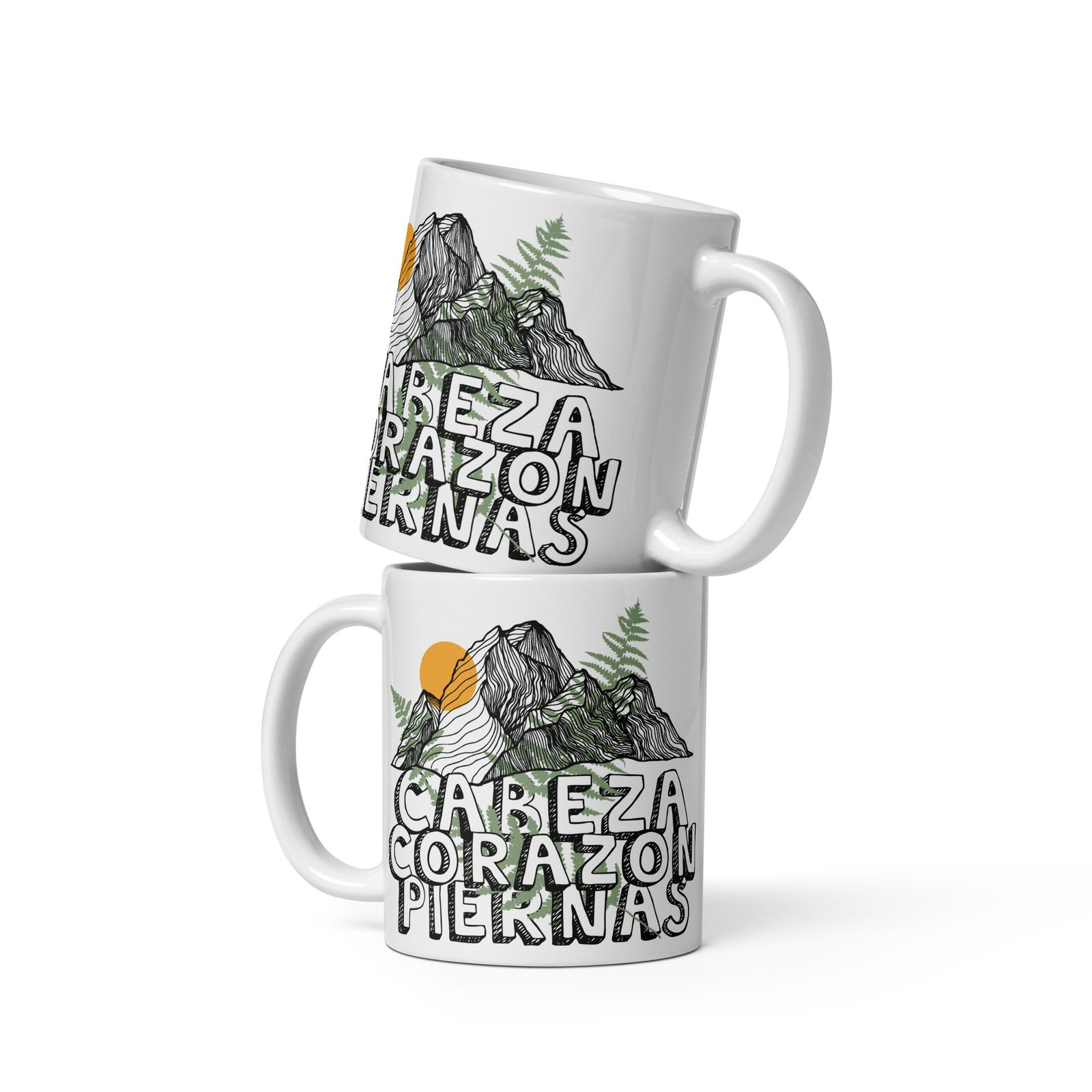 Pack tazas apiladas. Doble inspiración trail running. Diseño único.
