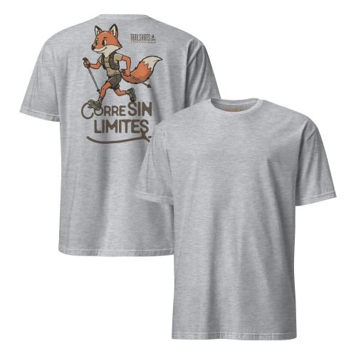 Camiseta gris claro Corre Sin Límites trail running
