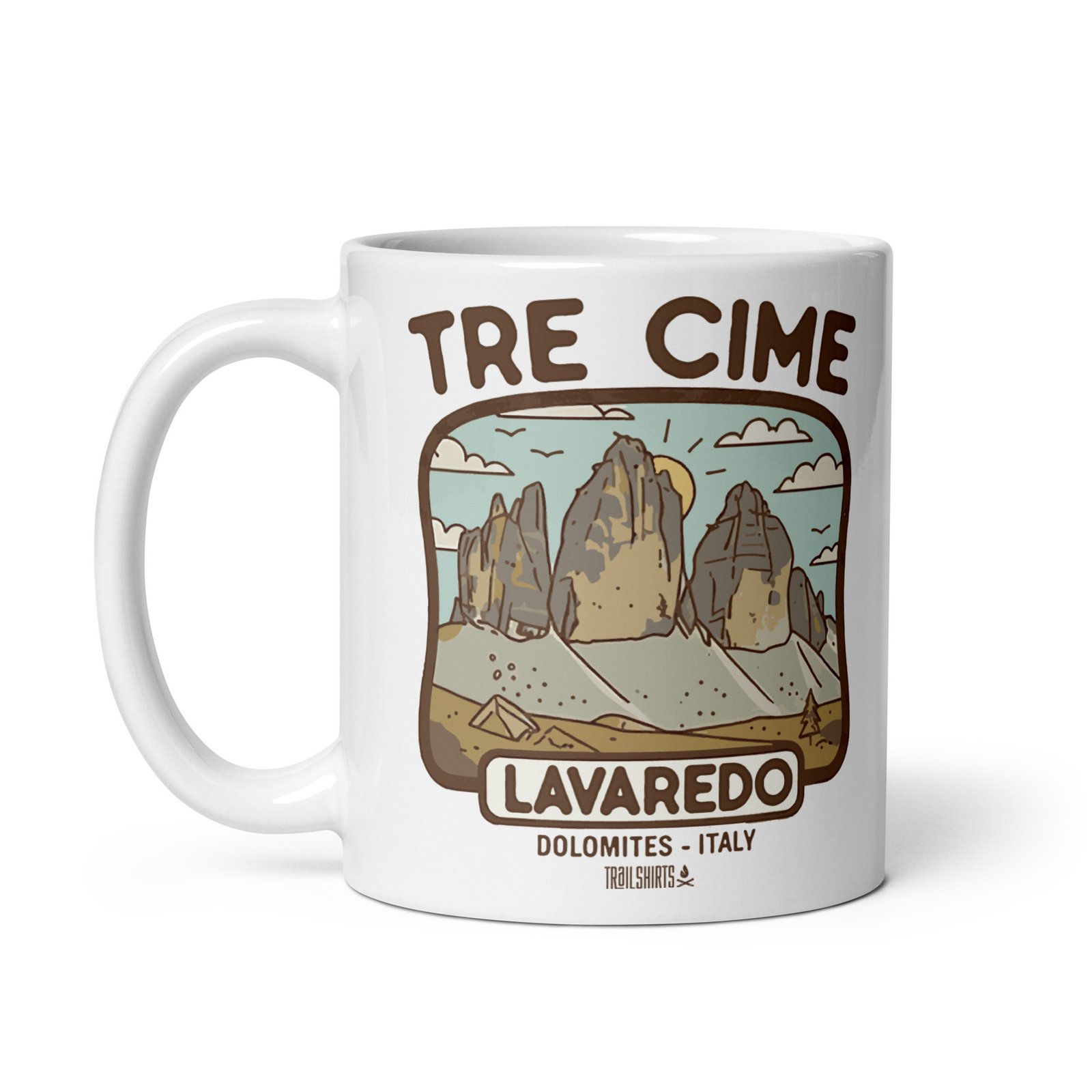 Taza Tre Cime Lavaredo Dolomitas montaña vista izquierda