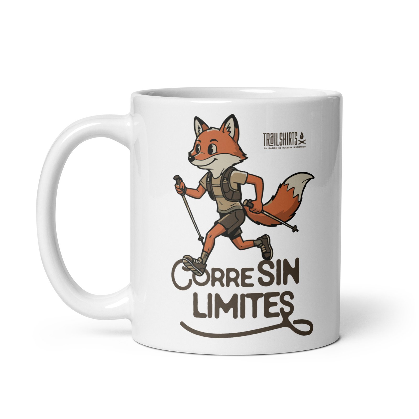 Taza Corre Sin Límites running montaña zorro vista izquierda
