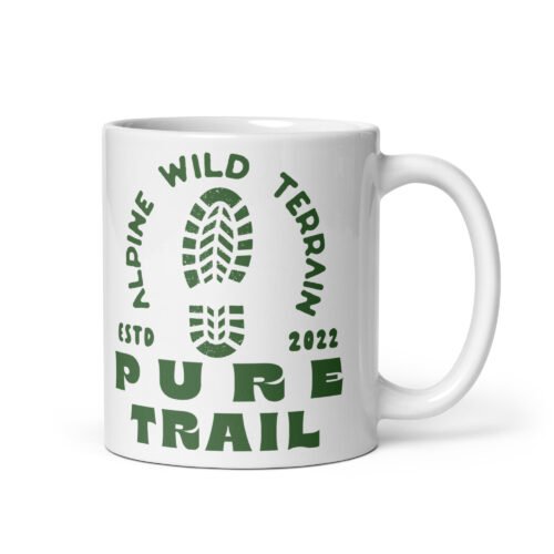 Taza con diseño de trail running Pure Trail en verde