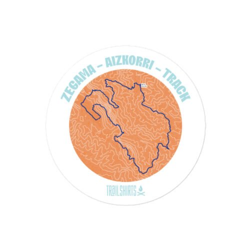 Mapa circular del recorrido Zegama-Aizkorri en color naranja y azul.