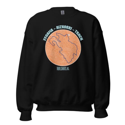 Sudadera negra con diseño de mapa Zegama-Aizkorri